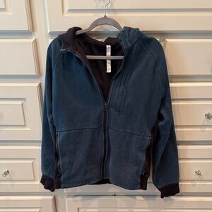 lululemon athletica Men's Zip-Up Hoodie Jacket in Deep Teal and Black